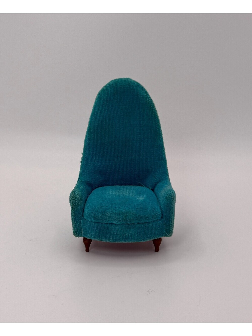 1:12 Scale Vintage Petite Princess Upholstered High Back Armchair, Blue